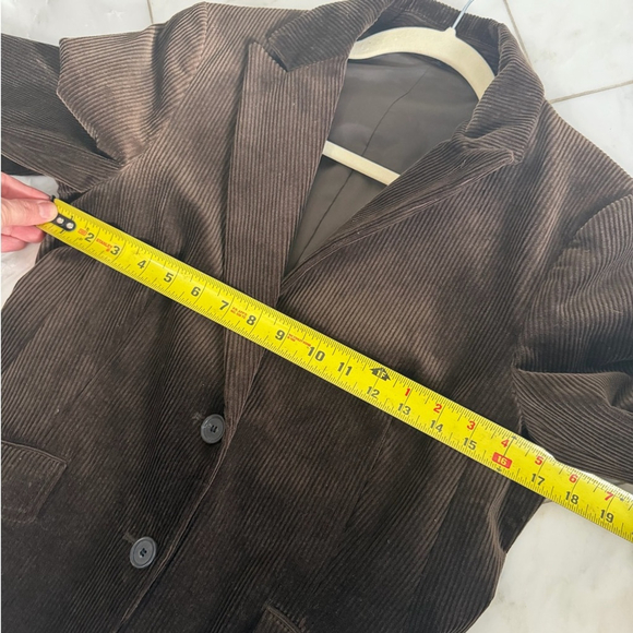 theory For Scoop women’s designer blazer suit jacket brown corduroy lined inside - Picture 6 of 11